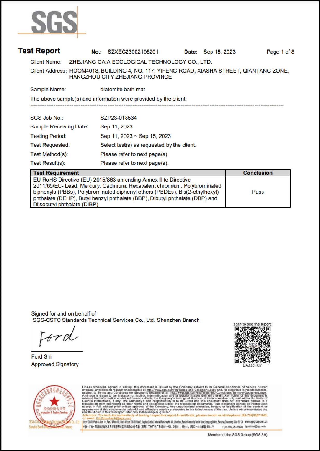 SGS-RoHS Test Report